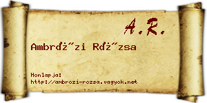 Ambrózi Rózsa névjegykártya